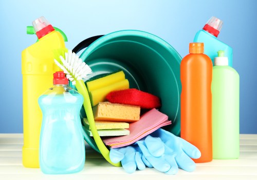 Professional carpet cleaners working with safety awareness